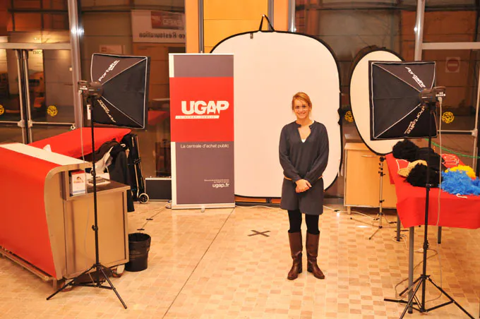 Studio photo mobile installé pour une animation photocall