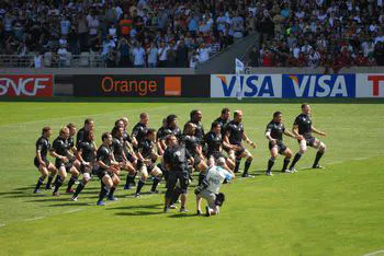Haka des All Blacks lors de la Coupe du Monde de rugby 2007 à Lyon – reportage photo événementiel