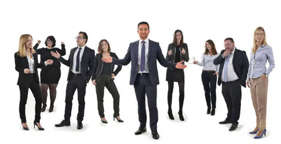 Photo de groupe assemblée et retouchée avec Photoshop