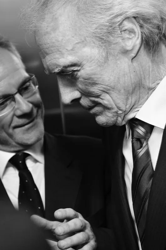 Portrait de Thierry Frémaux et Clint Eastwood lors de la remise du Prix Lumière, crédit photo : Philippe Thery