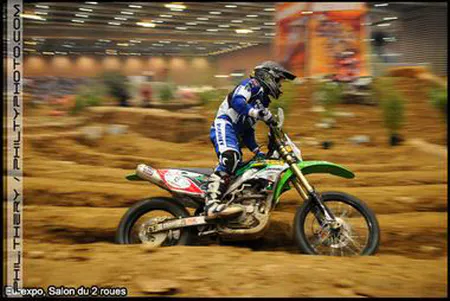 Course enduro dans les ornières au salon du 2 roues à Eurexpo Lyon – reportage photo