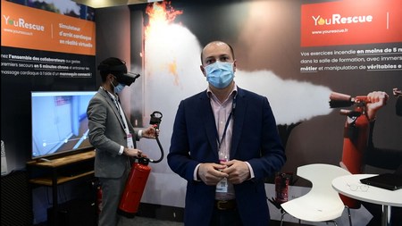 demonstration produit exposant societe Yourescue sur le salon Preventica lyon eurexpo