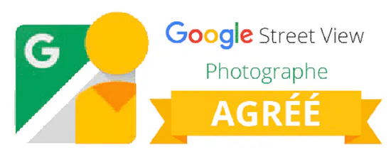 Badge photographe agréé Google – visite virtuelle 360° Lyon Philippe Théry