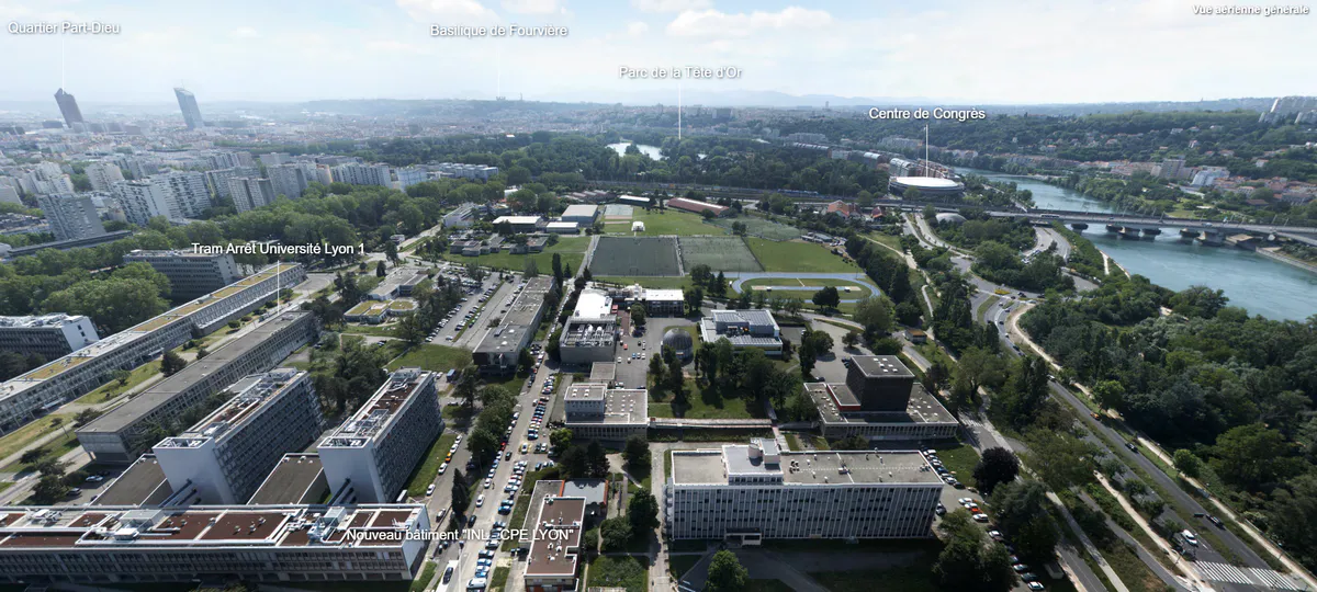 Vue aérienne 360° de l’école CPE Lyon et de son environnement