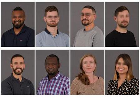 serie de portrait photo homogene et harmonieuse fait en entreprise avec studion nomade credit photographe: Philippe Thery