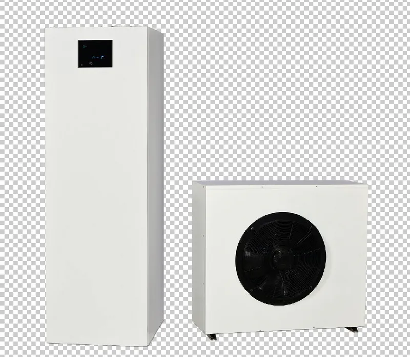 Packshot de pompe à chaleur industrielle réalisé sur site avec studio photo mobile par un photographe professionnel à Lyon