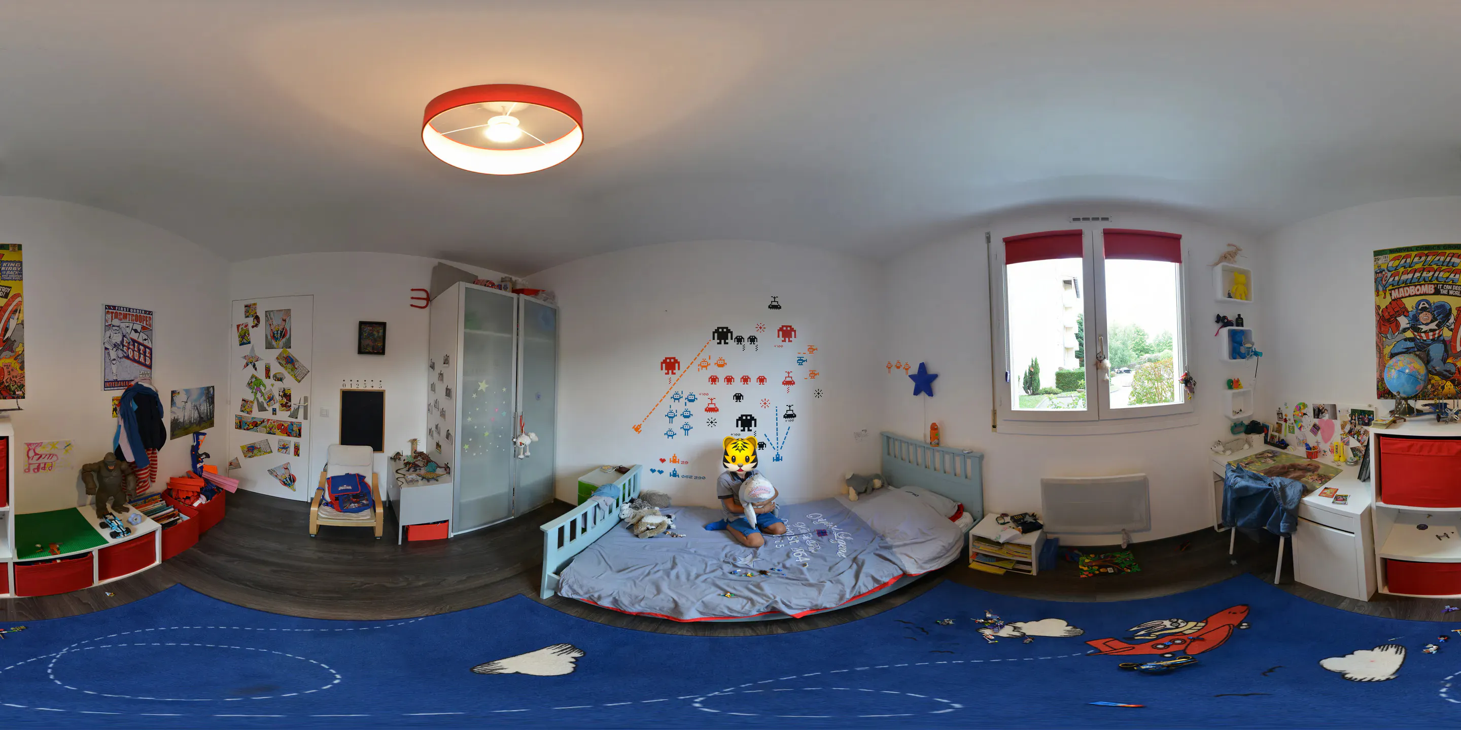 Photo 360° d'une chambre d'enfant, à regarder dans un casque de réalité virtuelle