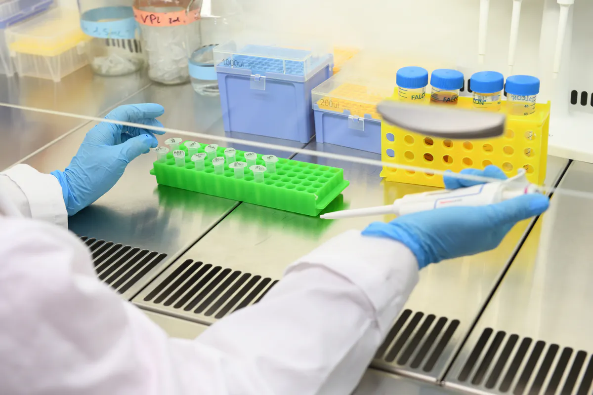 Manipulation en laboratoire pharmaceutique Vetophage – reportage photo scientifique Lyon