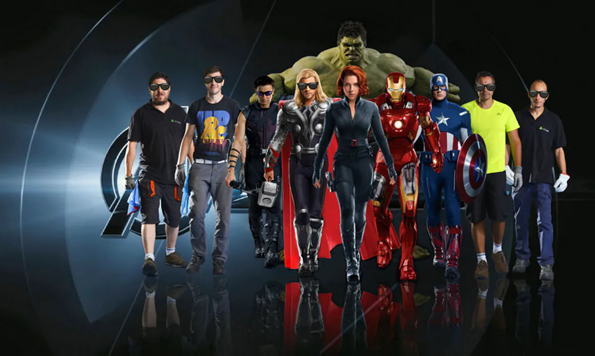 Montage photo de groupe professionnel pour entreprise a Lyon