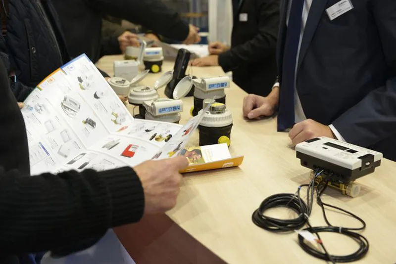 Interactions professionnelles sur le stand Diehl Metering au salon Pollutec a Lyon