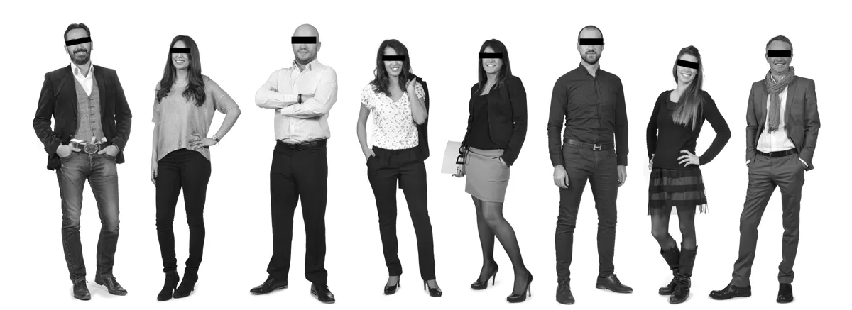 Exemple de trombinoscope corporate réalisé à partir de portraits individuels en studio photo à Lyon - Philippe Thery