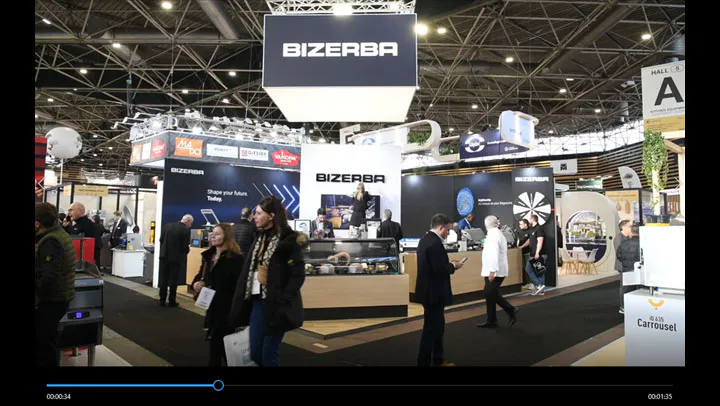 Reportage photo et video pour Bizerba au salon Sirha a Lyon, videaste salon professionnel