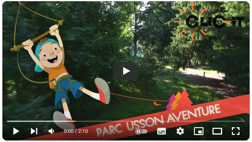 Video sports et loisirs pour le Parc Usson Aventure : Immersion dans l'accrobranche
