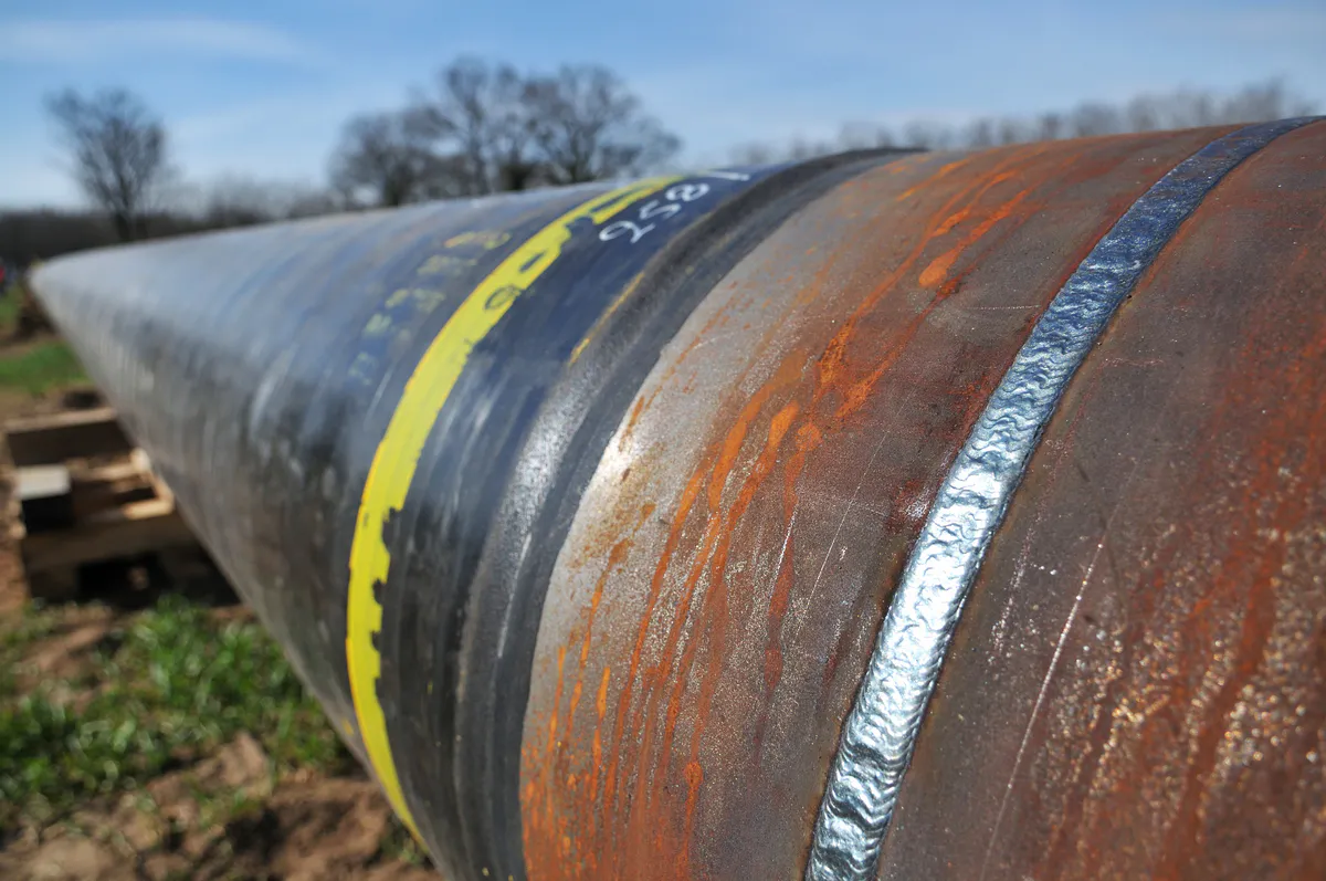 Détail des cordons de soudure et revêtement anti-corrosion sur conduite acier DN600 – chantier GRTgaz